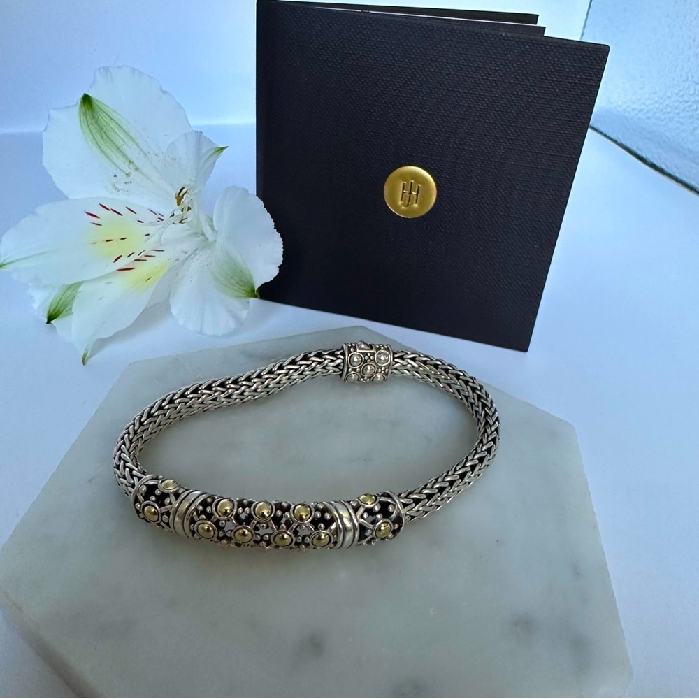 John Hardy Sterling Silver And 18k Gold Dot Collection Bracelet. - Picture 4 of 7